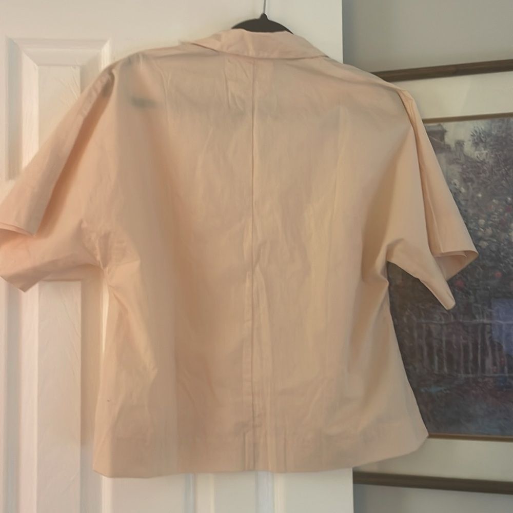 Piyama Marnie Blush Pink Cotton Lyocell Boxy Button Down Top Oversized XS - Picture 6 of 6
